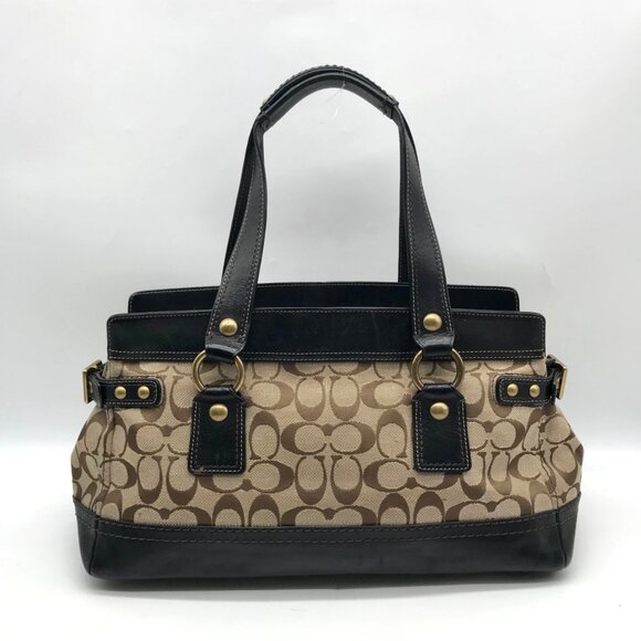 Coach Dark Brown and Khaki Canvas 65th Anniversary Legacy Shoulder Bag  11143 - Picture 2 of 11